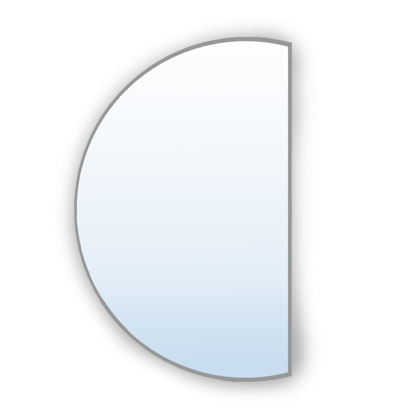 Semi-round mirror Tiny Border Semi Round 90x45 cm, silver, Baltica