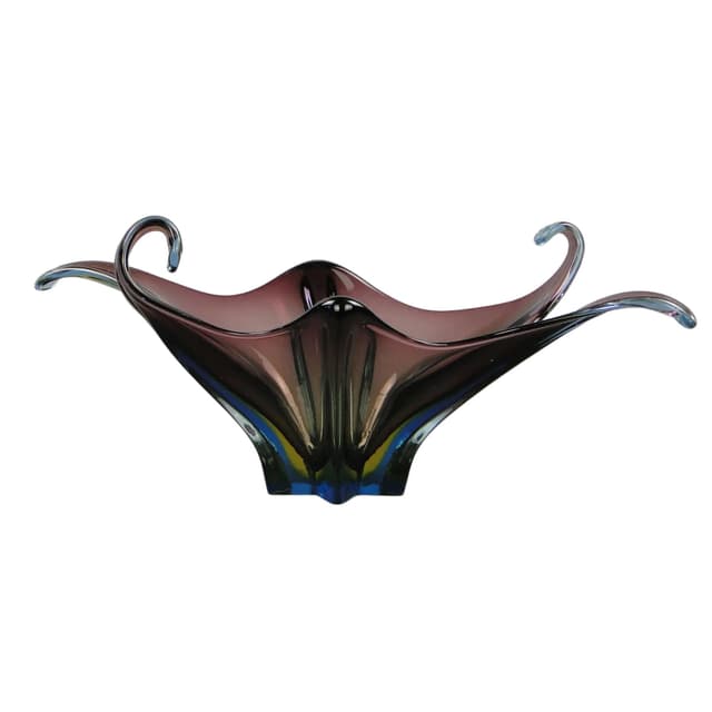 Bowl Mandruzatto, violet crystal, Murano, Italy, 1950s - DIMENSION