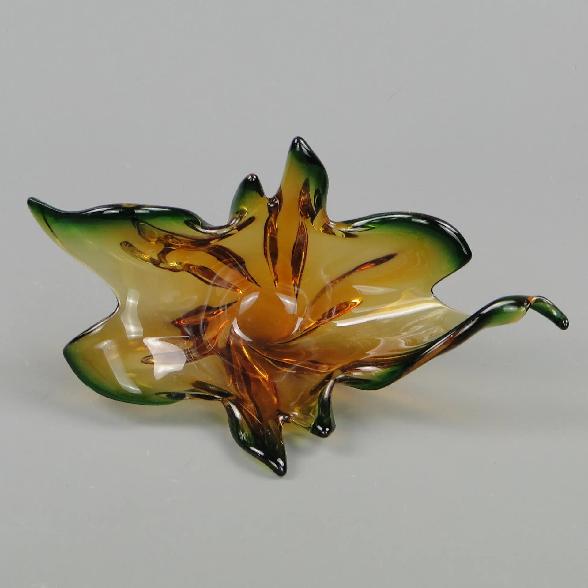 Bowl, Mandruzatto, golden, crystal, by F. Poli, Italy, 1950s. - 12215