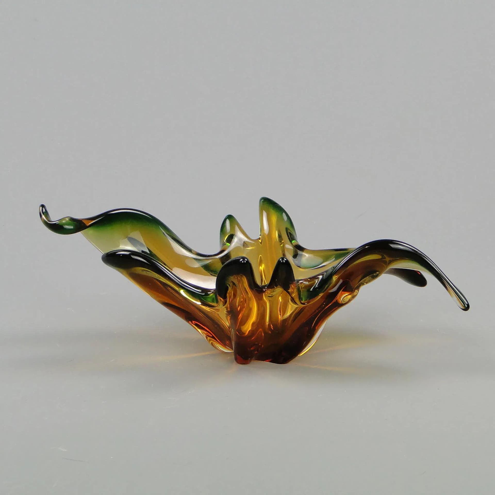 Bowl, Mandruzatto, golden, crystal, by F. Poli, Italy, 1950s. - 12213