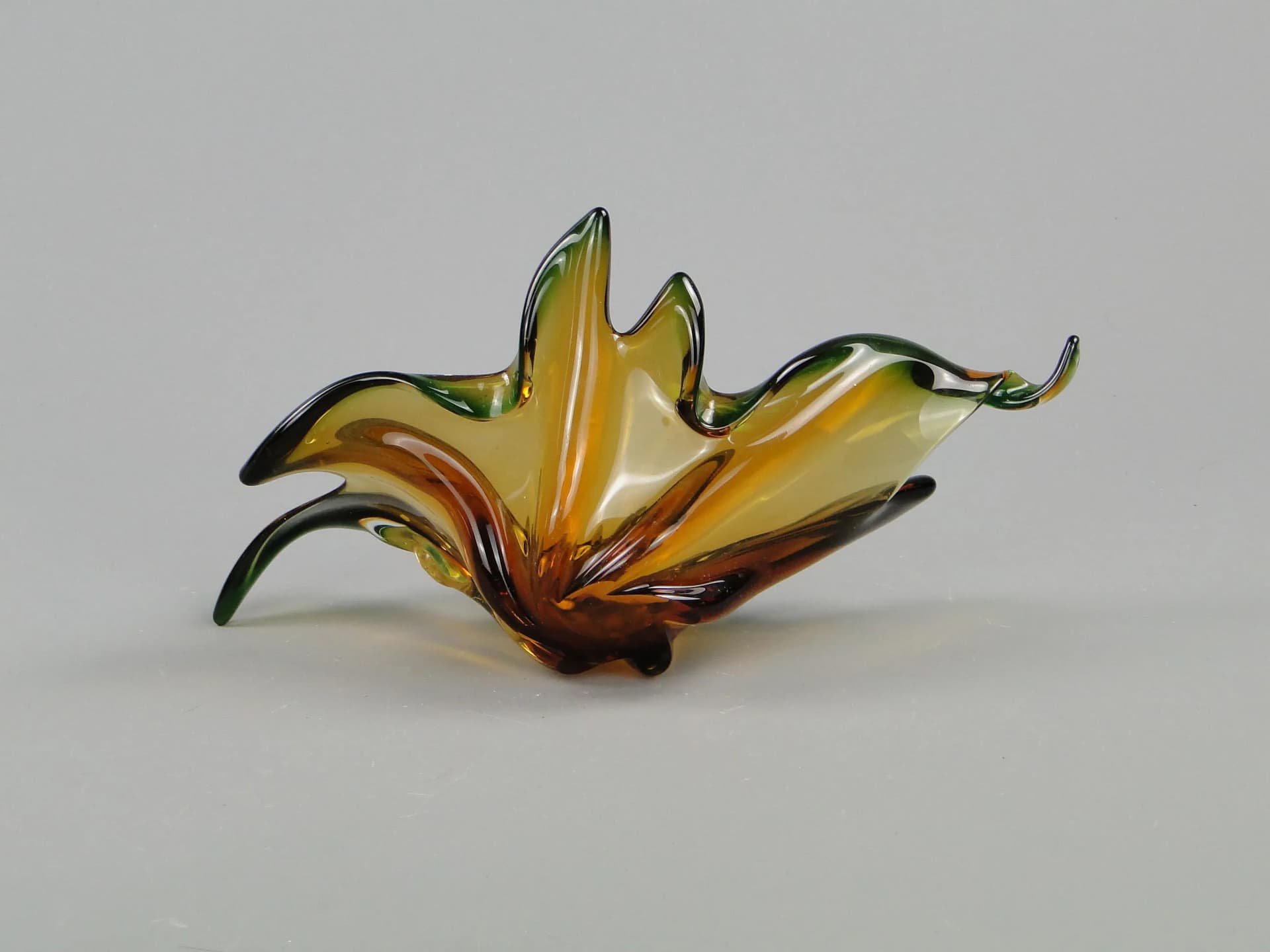 Bowl, Mandruzatto, golden, crystal, by F. Poli, Italy, 1950s. - 12216