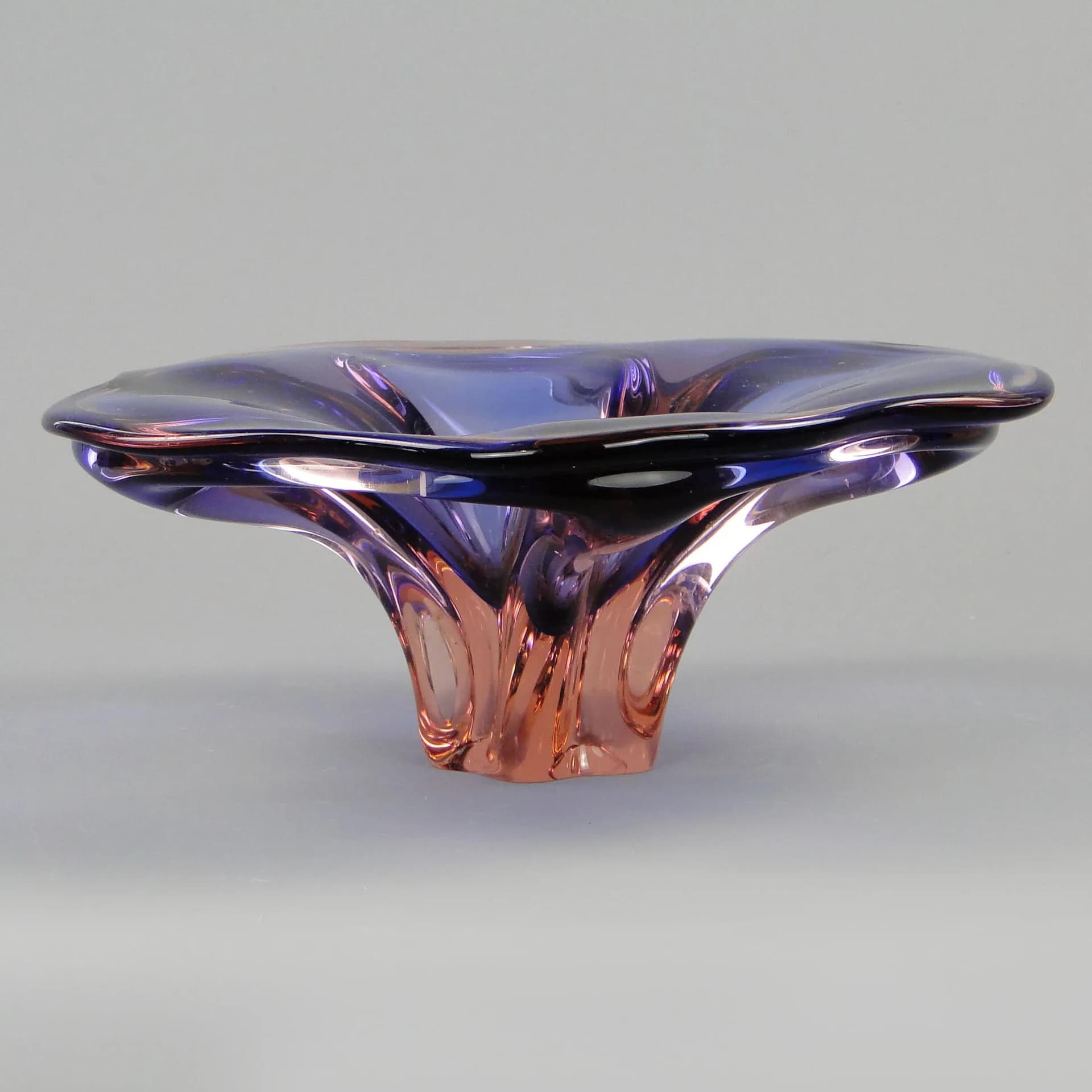 Bowl, violet glass, by J. Hospodka, Czech Republic, 1960s. - 12205