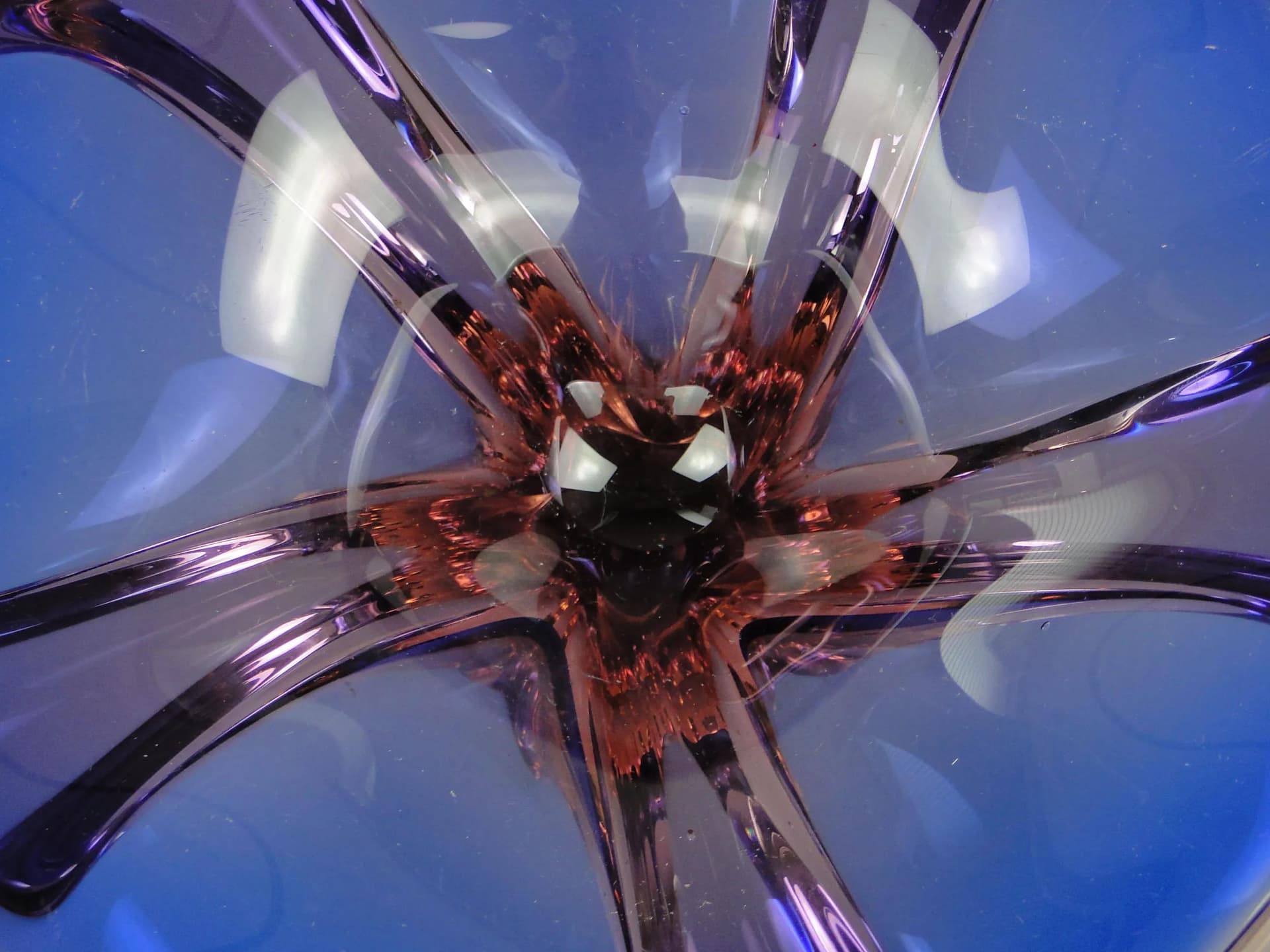 Bowl, violet glass, by J. Hospodka, Czech Republic, 1960s. - 12207