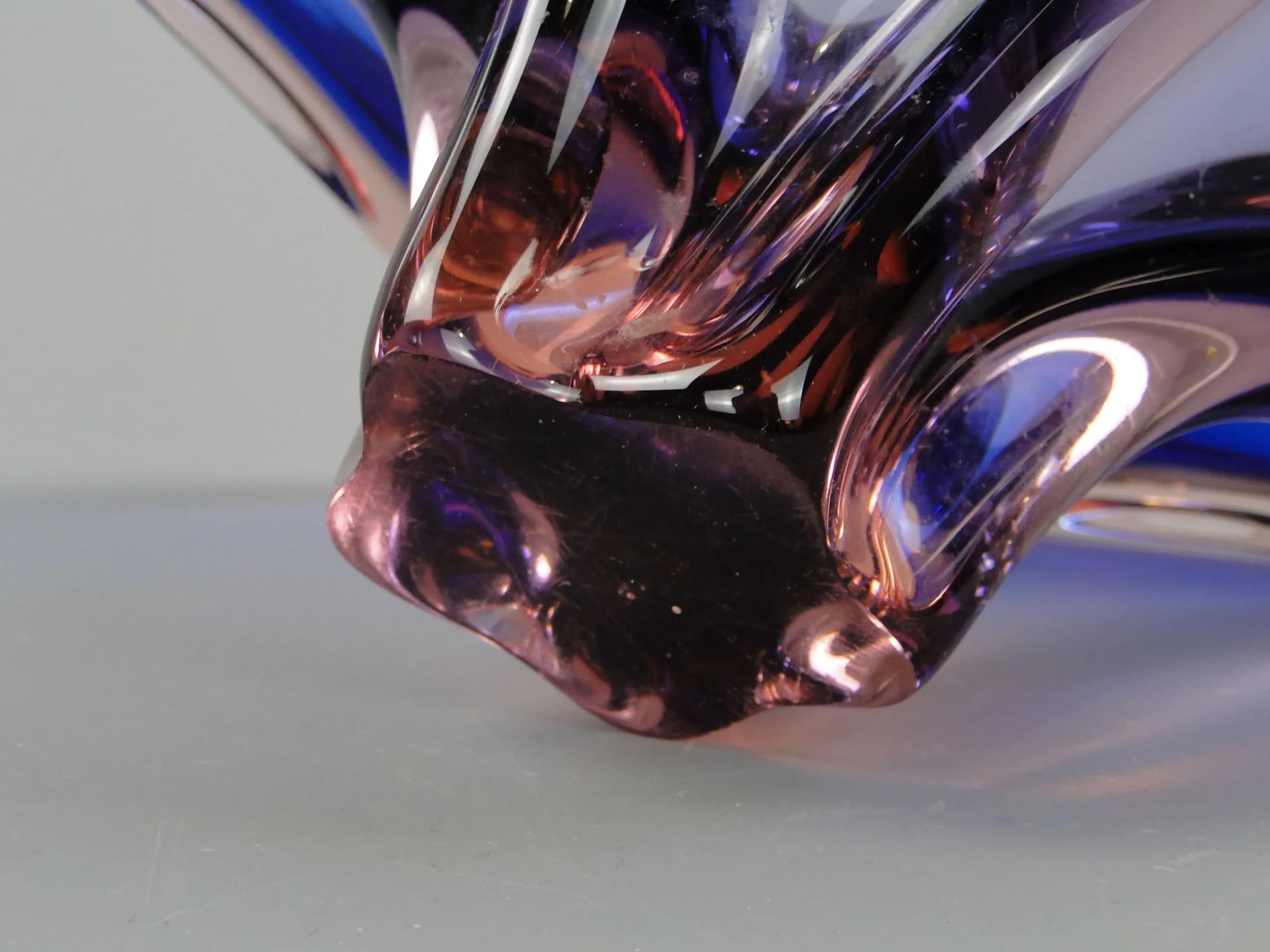 Bowl, violet glass, by J. Hospodka, Czech Republic, 1960s. - 12211