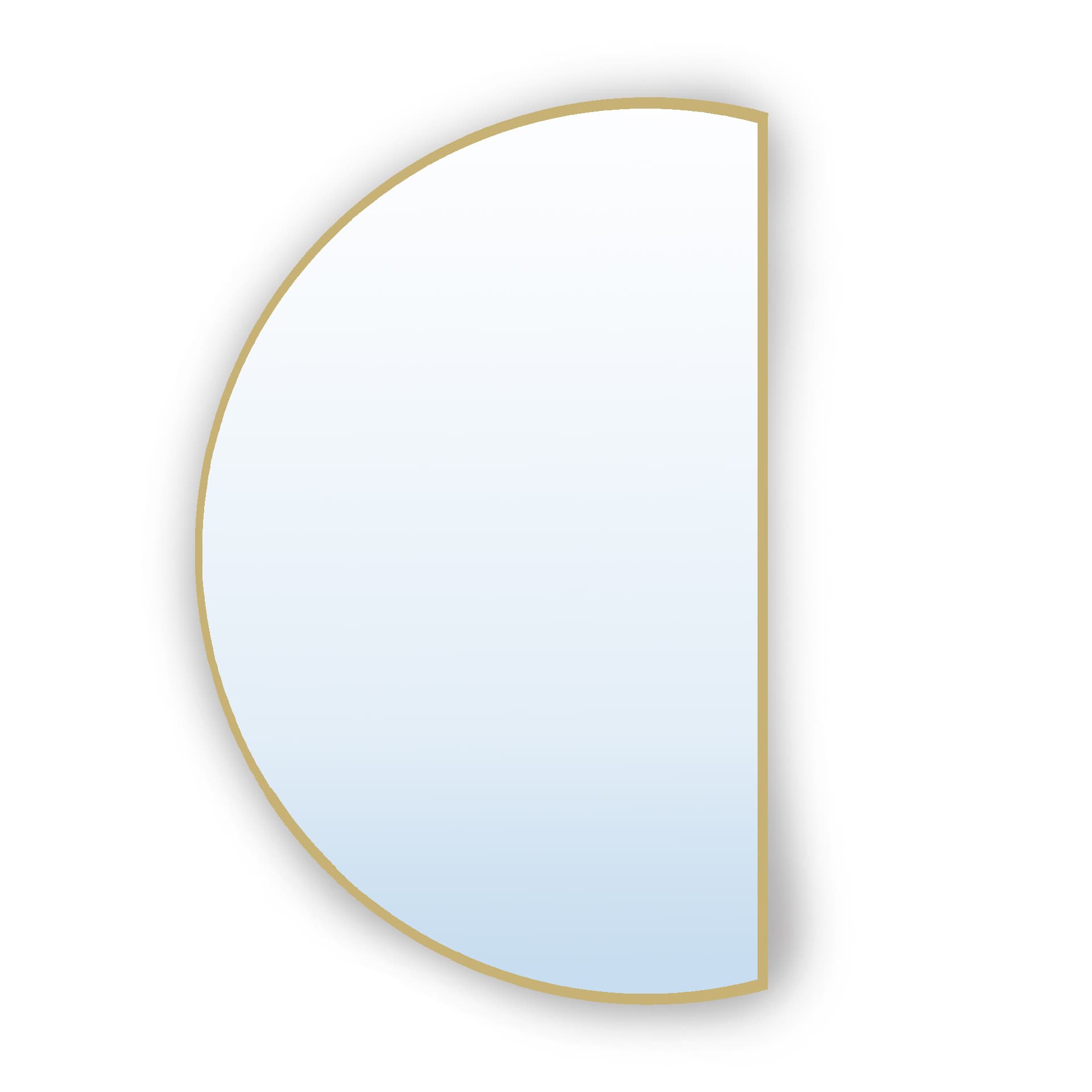 Semi-round mirror Tiny Border Semi Round 120x70 cm, gold, Baltica