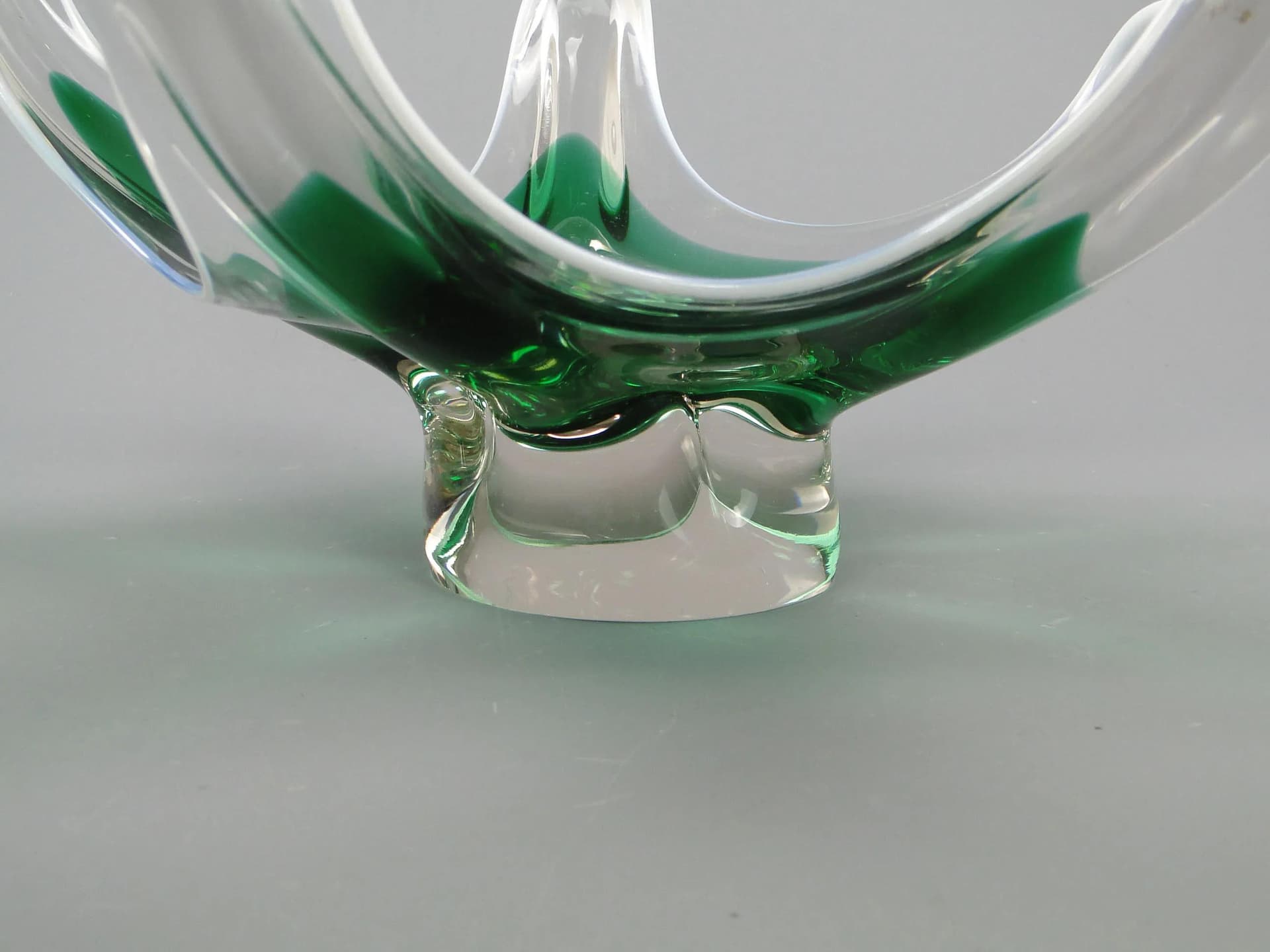 Floral centerpiece, multicolor glass, by J. Hospodka, Chribska Glassworks, Czechoslovakia, 1960s. - 12191