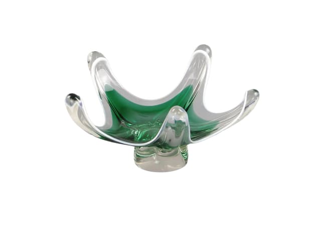 Floral centerpiece, multicolor glass, by J. Hospodka, Chribska Glassworks, Czechoslovakia, 1960s. - DIMENSION