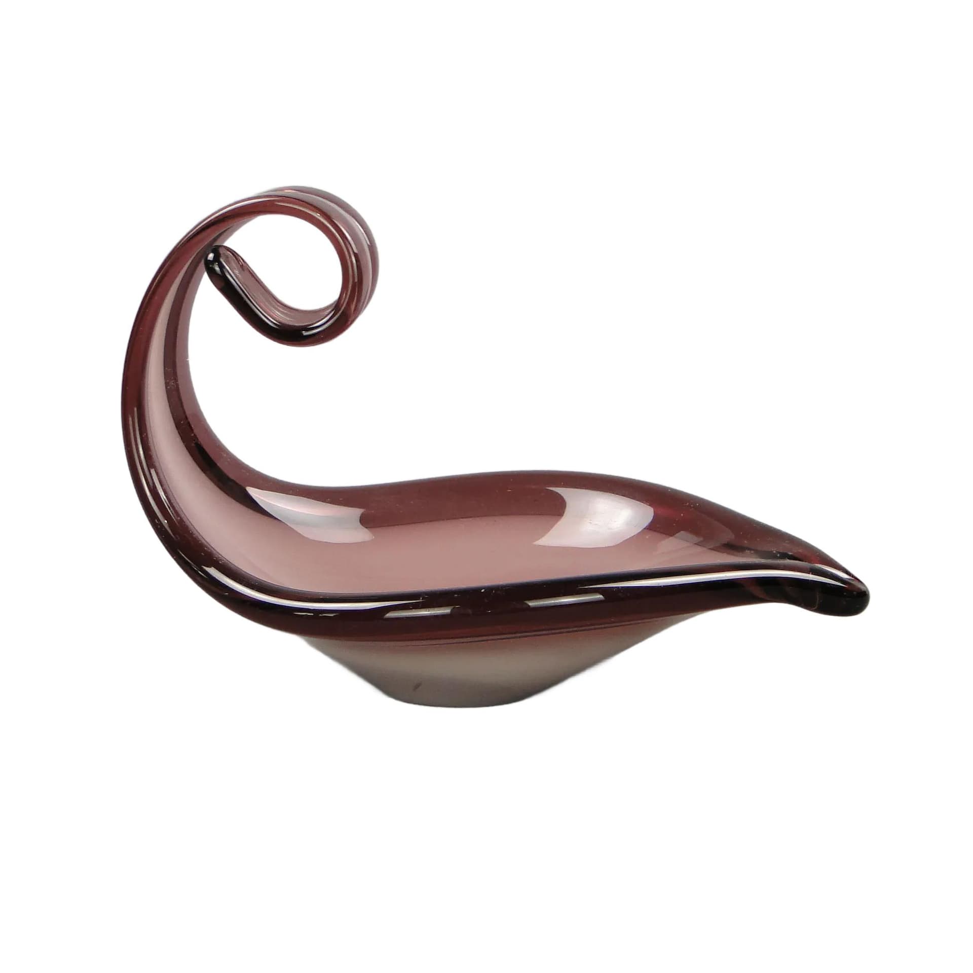 Bowl, violet crystal, by F. Poli, Murano, Italy, 1950s.