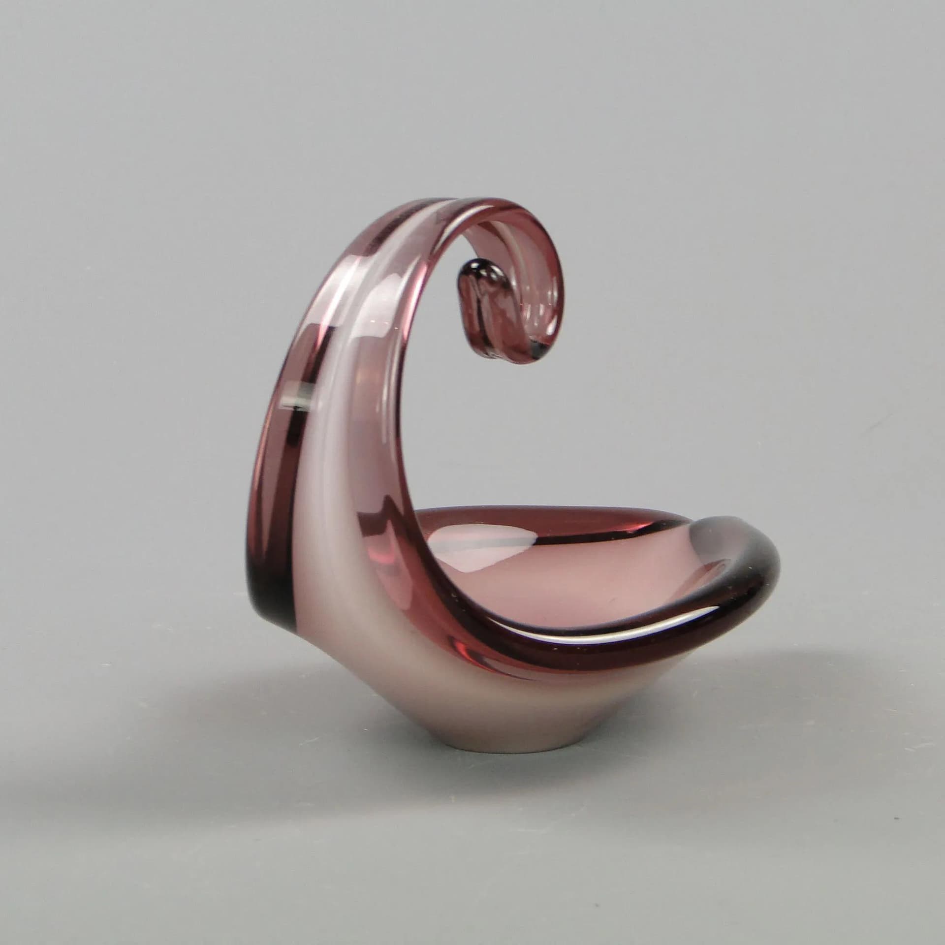 Bowl, violet crystal, by F. Poli, Murano, Italy, 1950s. - 12182