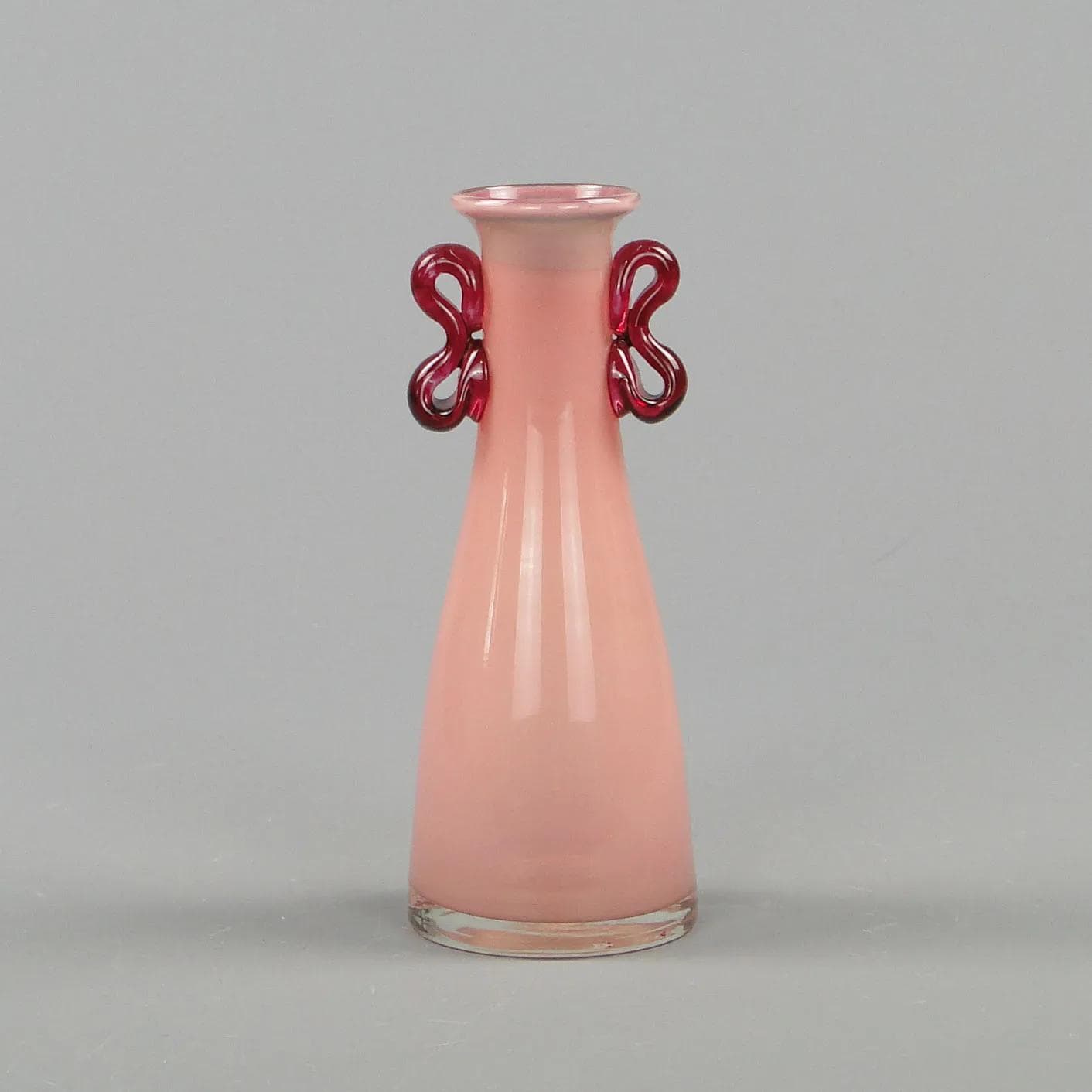 Wazon, różowy, szkło, proj. J. Słuczan-Orkusz, Polska, lata 70. - 12166