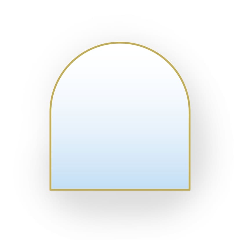 Semi-oval mirror Tiny Border Pastille Cut 60x40 cm, golden, Baltica