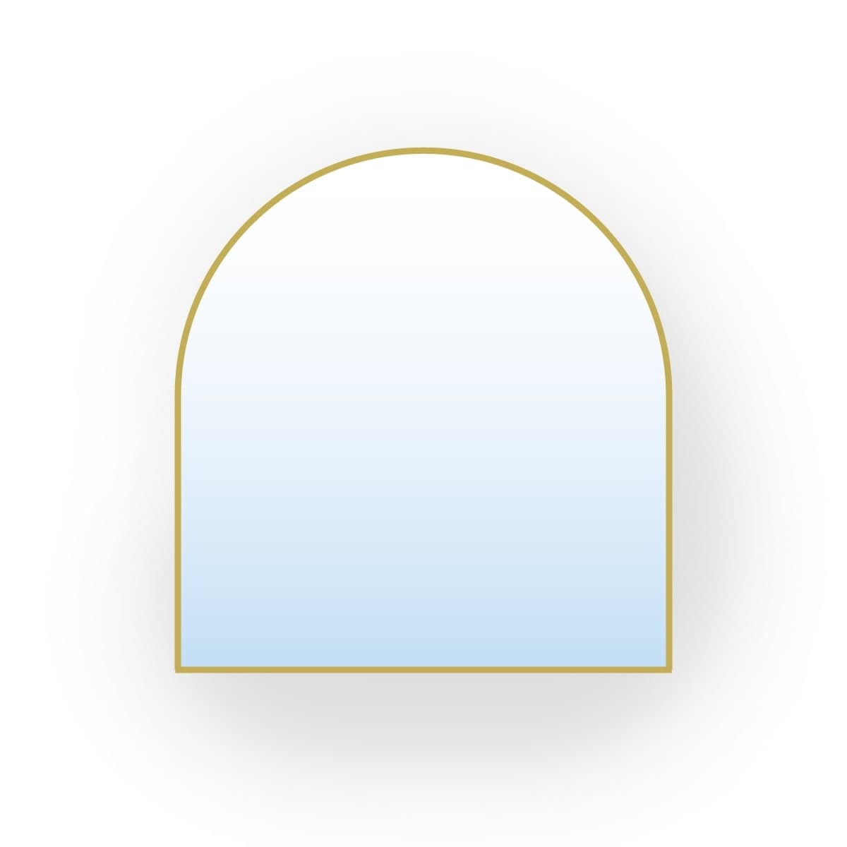 Semi-oval mirror Tiny Border Pastille Cut, 100x50 cm, gold, Baltica
