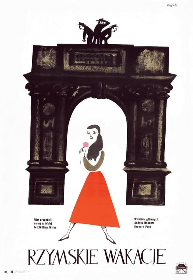 Film poster Roman Holiday 85x58.5 cm, by J. Flisak, Polska Szkoła Plakatu - DIMENSION