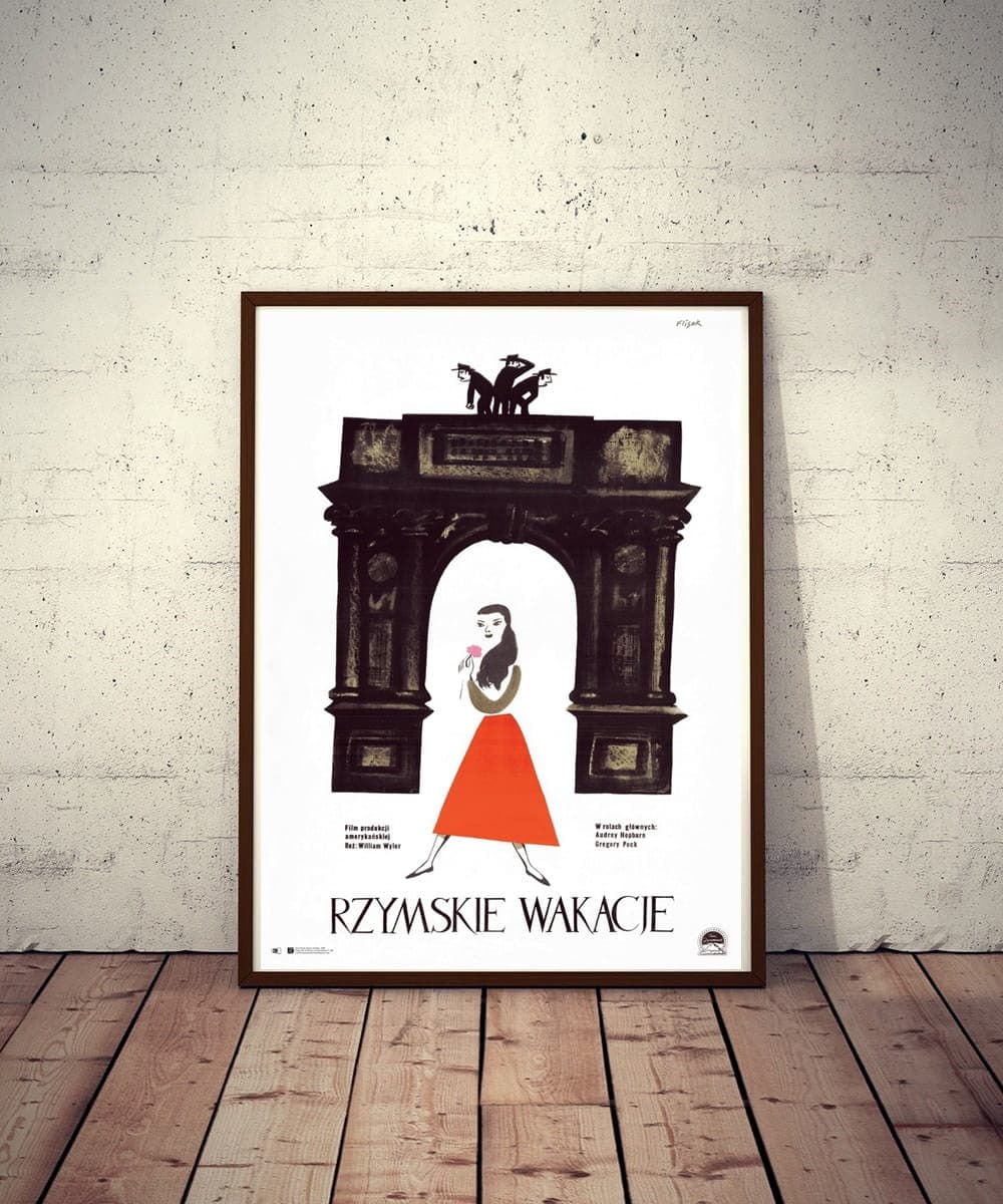 Film poster Roman Holiday 85x58.5 cm, by J. Flisak, Polska Szkoła Plakatu - 177529
