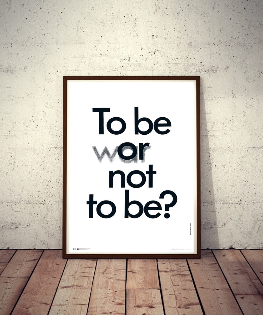 Plakat społeczny To Be Or (War) Not To Be? 97,5x67 cm, aut. M. Wasilewski, Polska Szkoła Plakatu - 177523