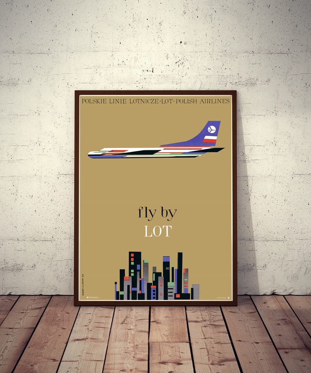Advertising poster Polskie Linie Lotnicze fly by LOT 97x66.5 cm, by H. Hilscher, Polska Szkoła Plakatu - 177511