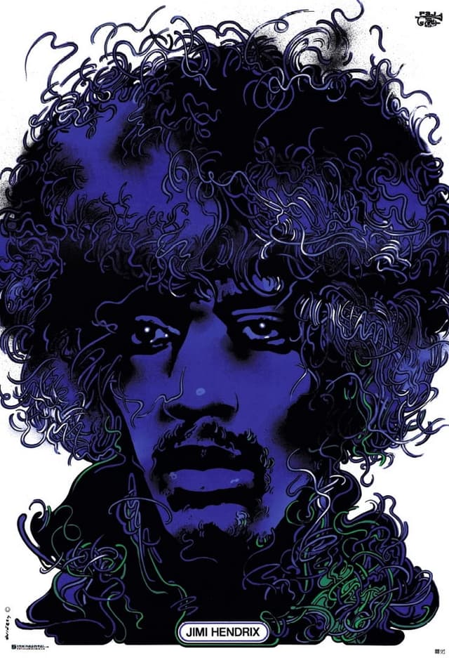 Poster Jimi Hendrix 97.6x67 cm, by W. Świerzy, Polska Szkoła Plakatu - DIMENSION