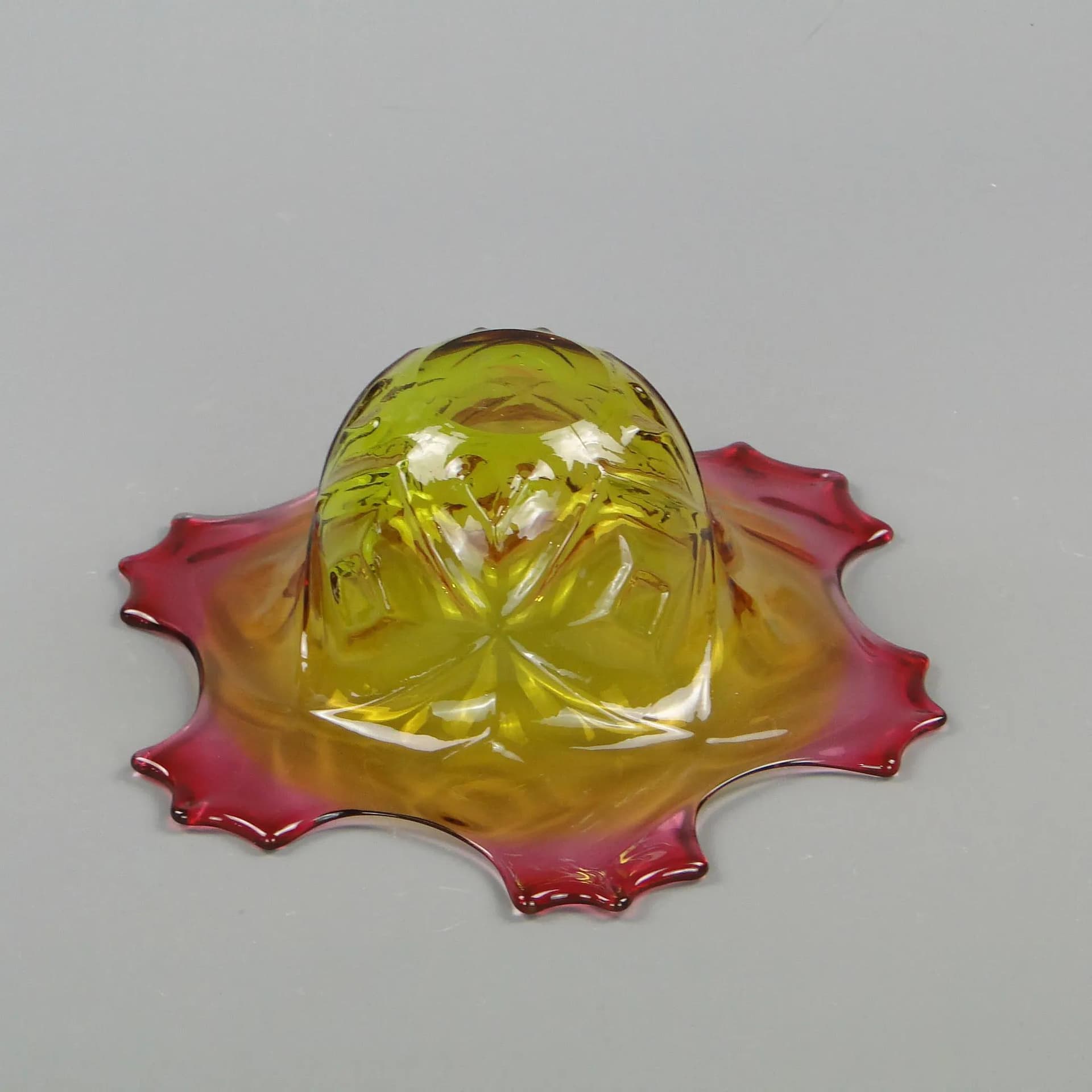 Bowl Ananas, multicolor crystal, by F. Koudelka, Czechoslovakia, 1980s. - 12279