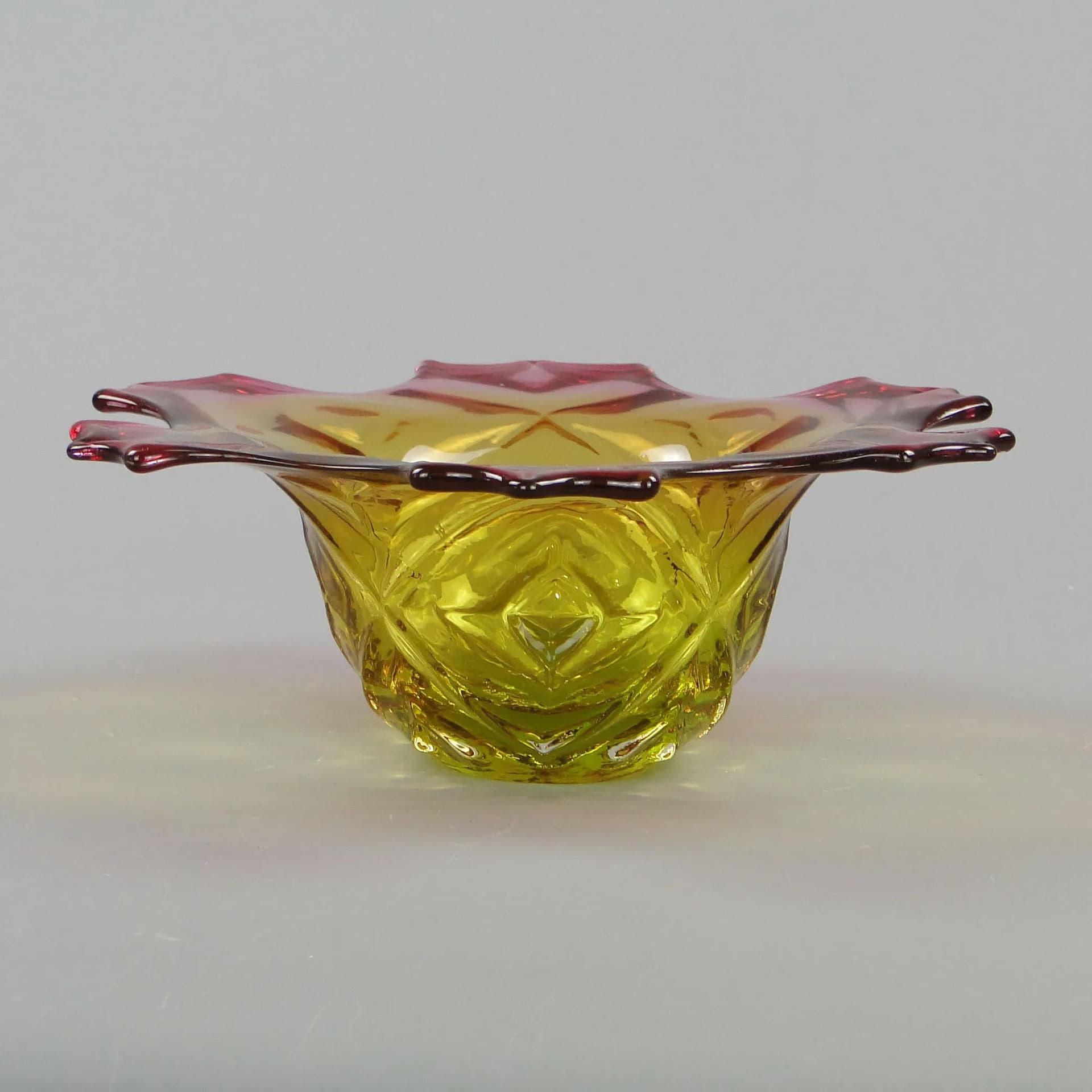 Bowl Ananas, multicolor crystal, by F. Koudelka, Czechoslovakia, 1980s. - 12278