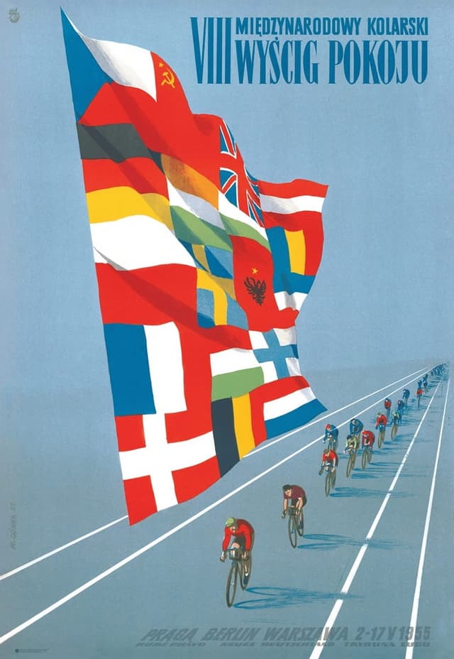 Sports poster VIII International Cycling Peace Race 98x67.7 cm, by W. Górka, Polska Szkoła Plakatu - DIMENSION