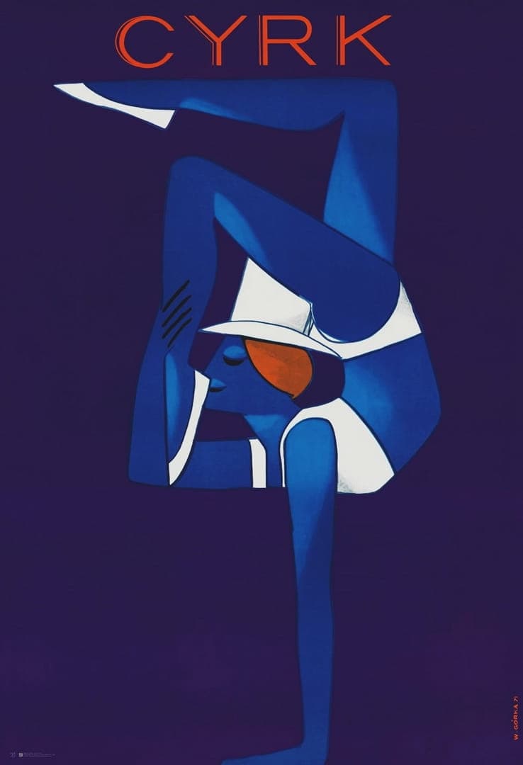 Plakat cyrkowy Cyrk Akrobatka 98x66,9 cm, aut. W. Górka, Polska Szkoła Plakatu