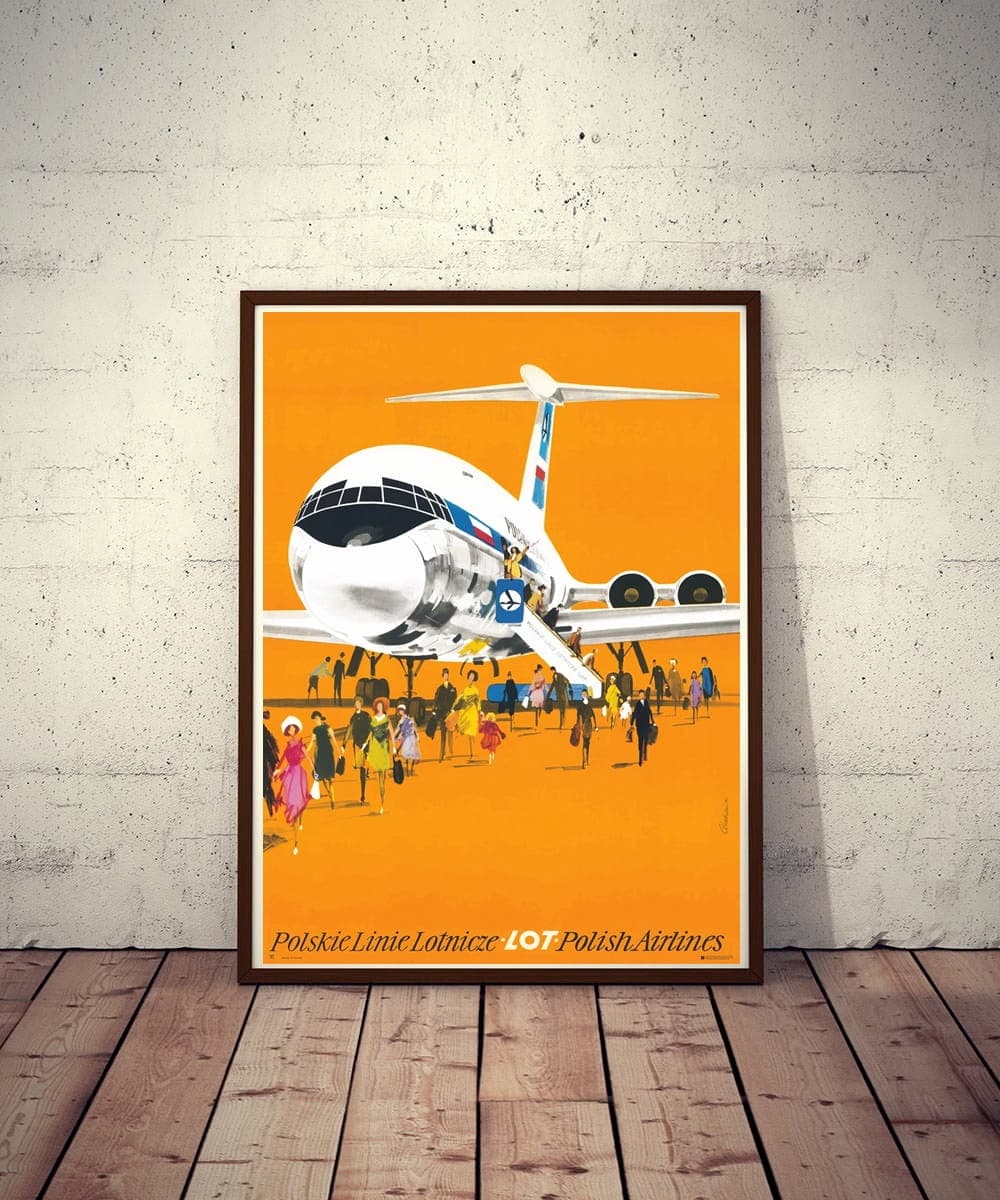 Advertising poster Polskie Linie Lotnicze LOT 98x68.1 cm, by J. Grabiański, Polska Szkoła Plakatu - 177485