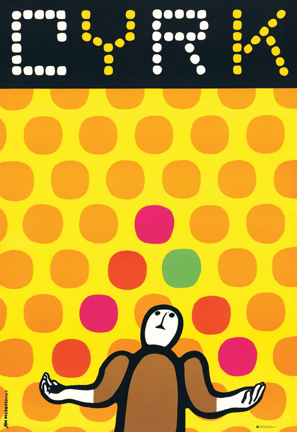 Plakat cyrkowy Cyrk Żongler 97,5x67 cm, aut. J. Młodożeniec, Polska Szkoła Plakatu