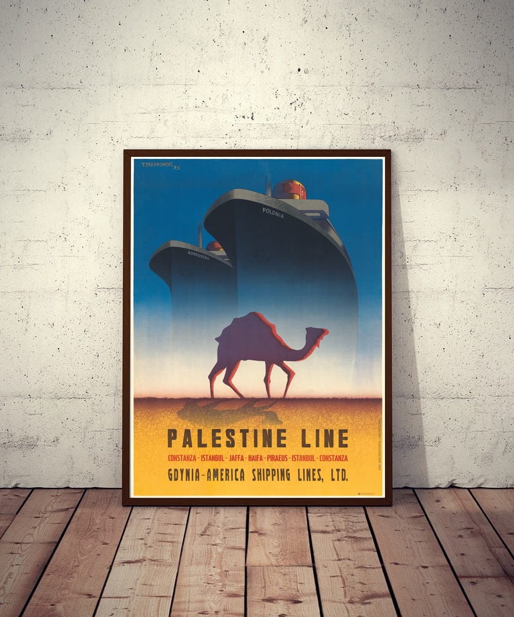 Plakat reklamowy Palestine Line 98,5x68 cm, aut. T. Trepkowski, Polska Szkoła Plakatu - 177461