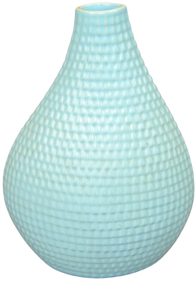 Vase Reptil, blue ceramic, by S. Lindeberg, Sweden, 1950s. - DIMENSION