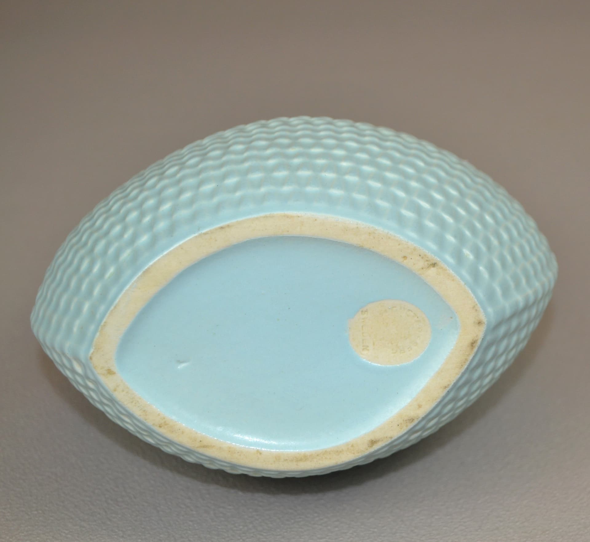 Vase Reptil, blue ceramic, by S. Lindeberg, Sweden, 1950s. - 32