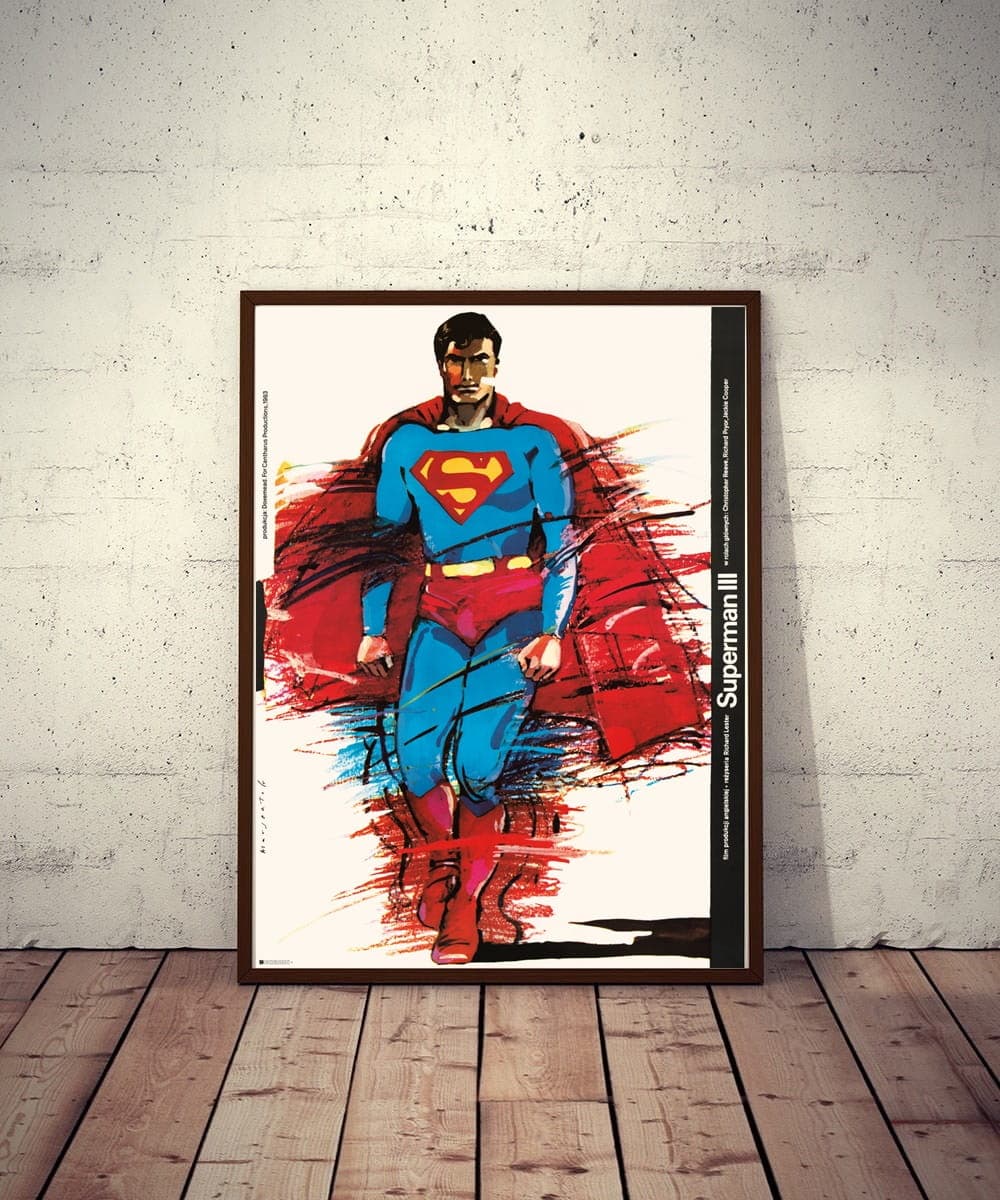 Plakat filmowy Superman III 93,5x65,7 cm, aut. G. Marszałek, Polska Szkoła Plakatu - 177429