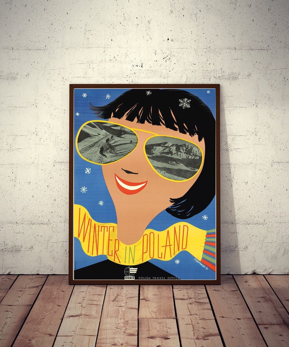 Plakat reklamowy ORBIS Zima w Polsce 98,5x67 cm, aut. J. Srokowski, Polska Szkoła Plakatu - 177421