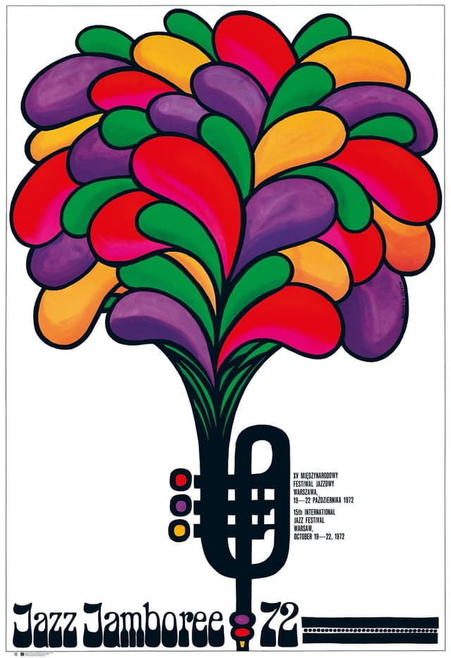 Promotional Poster XV International Jazz Festival Jazz Jamboree 98x67 cm, by H. Hilscher, Polska Szkoła Plakatu - DIMENSION