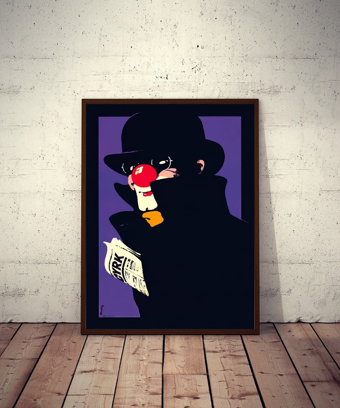 Plakat cyrkowy Cyrk Clown szpieg 96x66,3 cm, aut. W. Świerzy, Polska Szkoła Plakatu - 177407