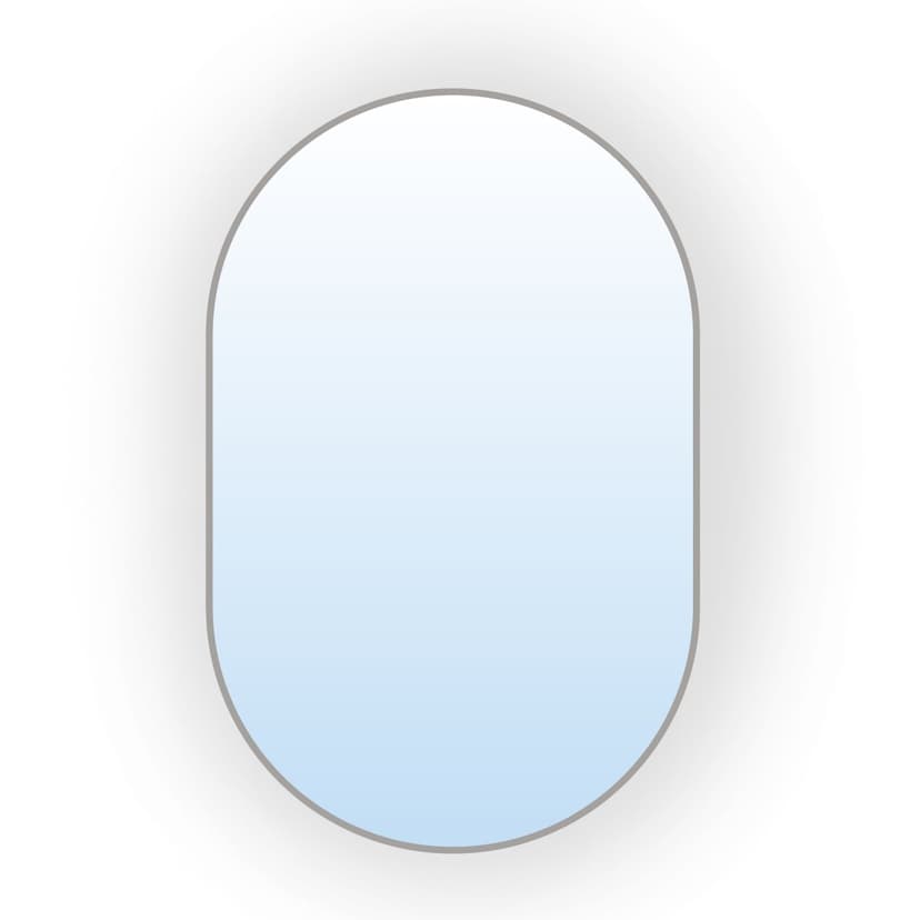 Oval mirror Tiny Border Pastille 60x40 cm, silver, Baltica