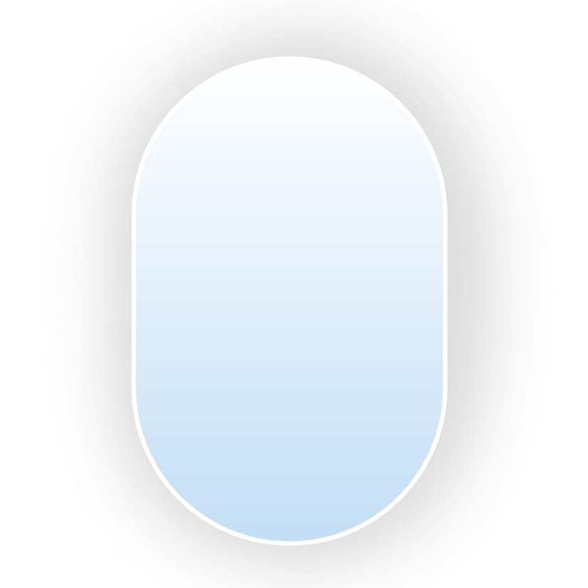 Oval mirror Tiny Border Pastille 80x40 cm, white, Baltica