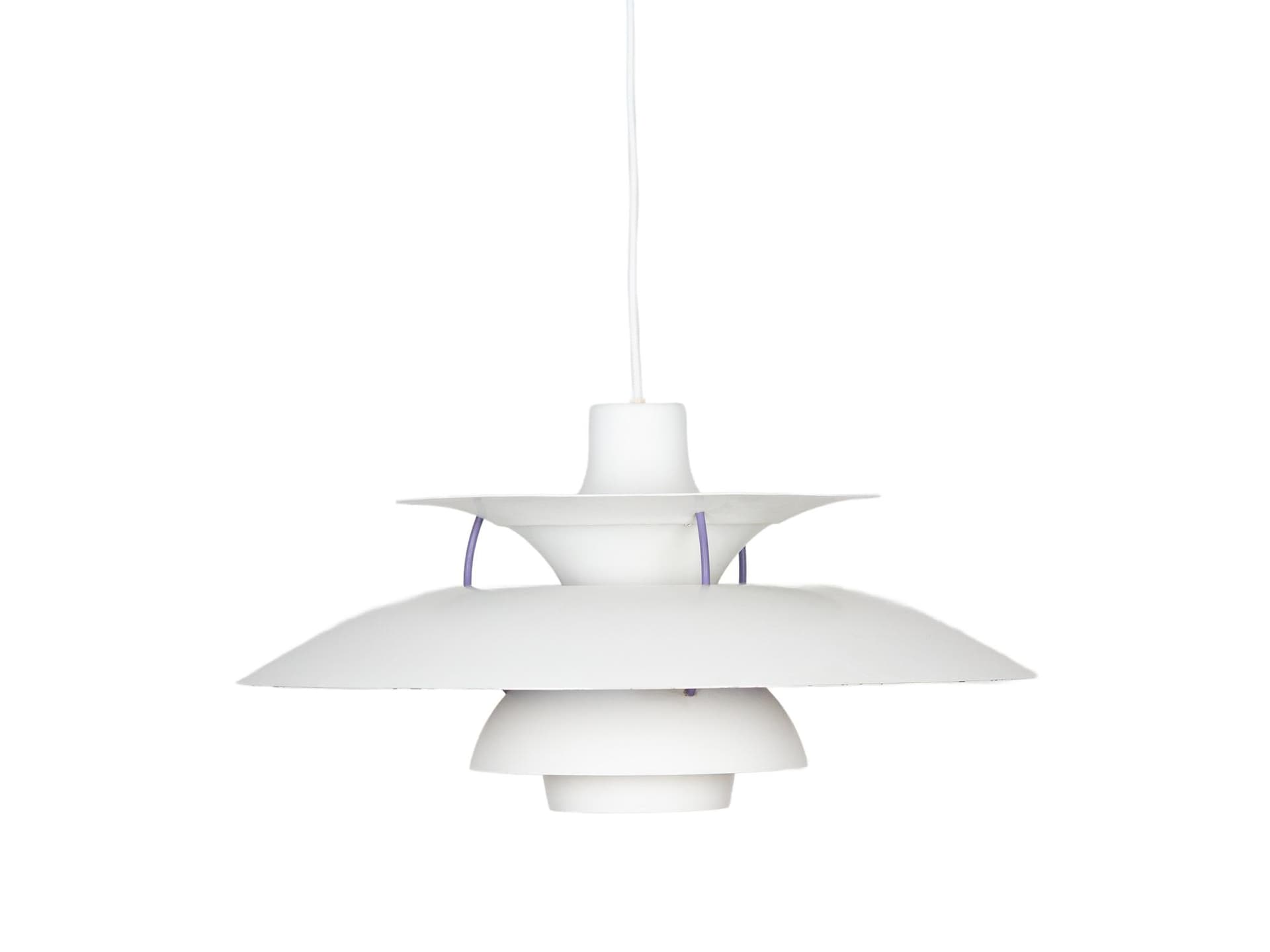 Lampa wisząca PH 5, niebieski, metal, proj. P. Henningsen, Louis Poulsen, Dania, lata 90.