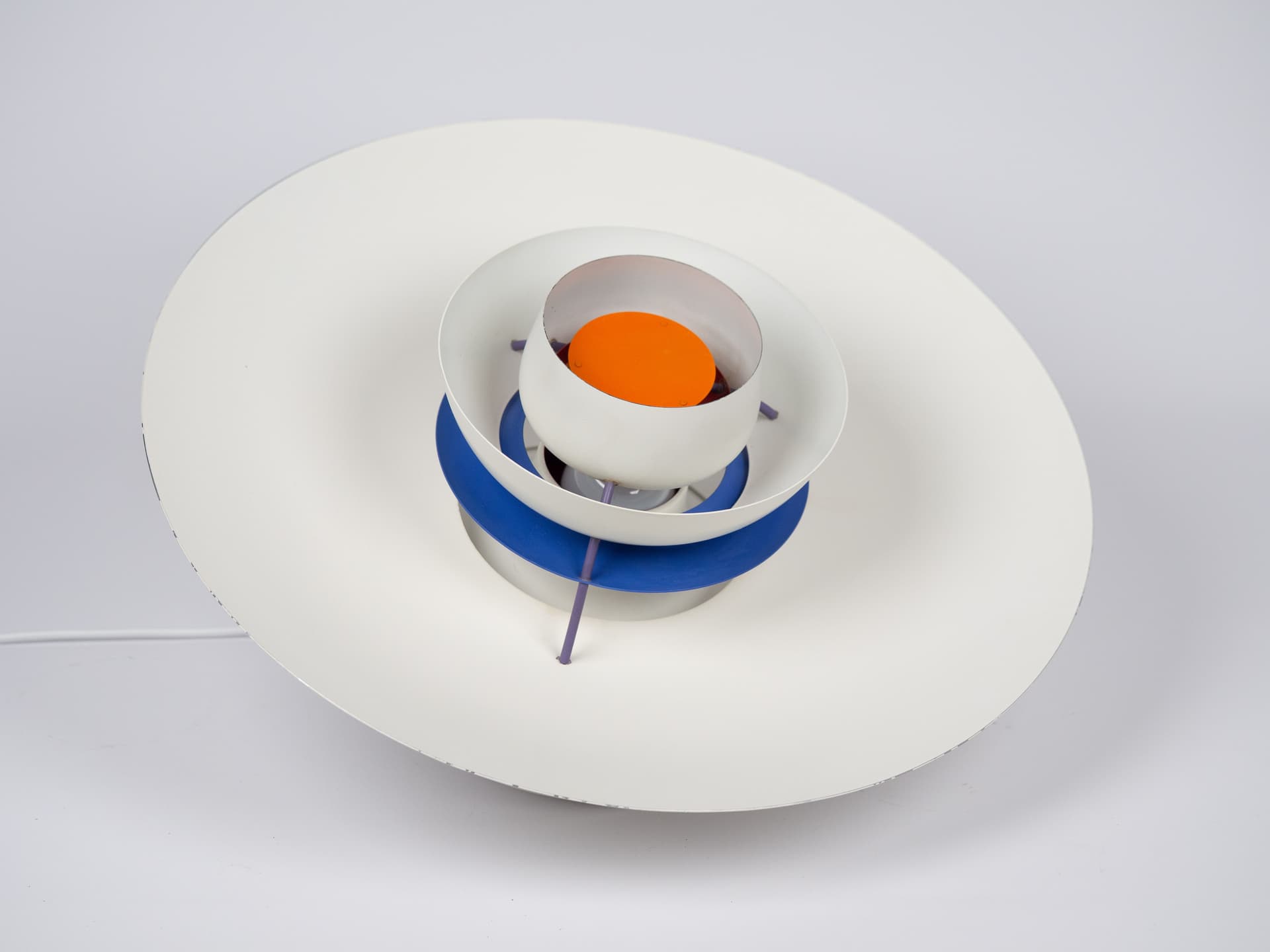 Lampa wisząca PH 5, niebieski, metal, proj. P. Henningsen, Louis Poulsen, Dania, lata 90. - 177646