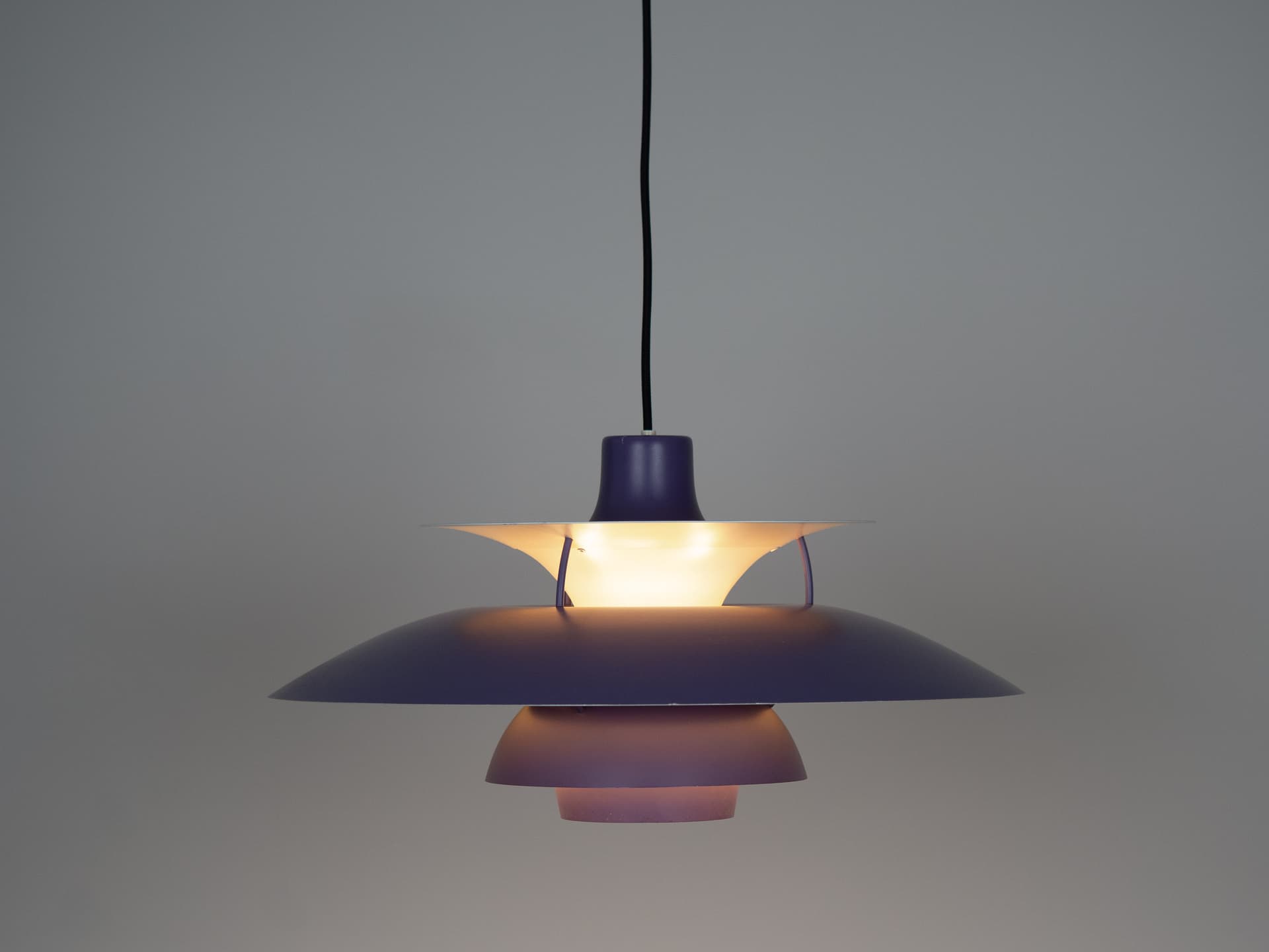 Pendant Lamp PH 5, violet, metal, by P. Henningsen, Louis Poulsen, Denmark, 1990s. - 177664