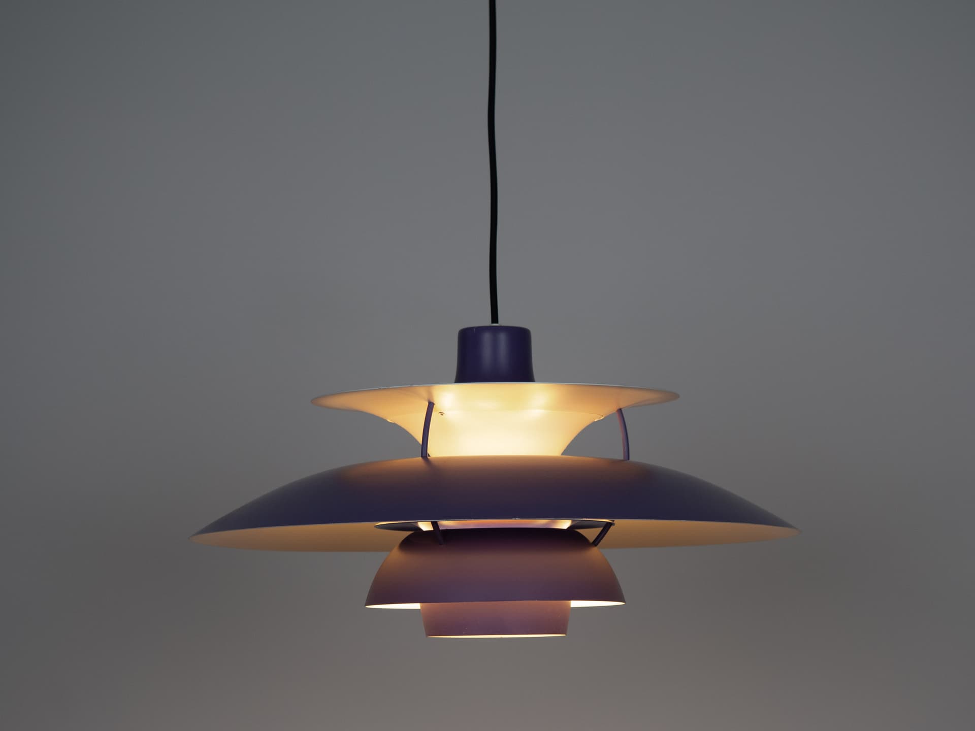 Pendant Lamp PH 5, violet, metal, by P. Henningsen, Louis Poulsen, Denmark, 1990s. - 177661