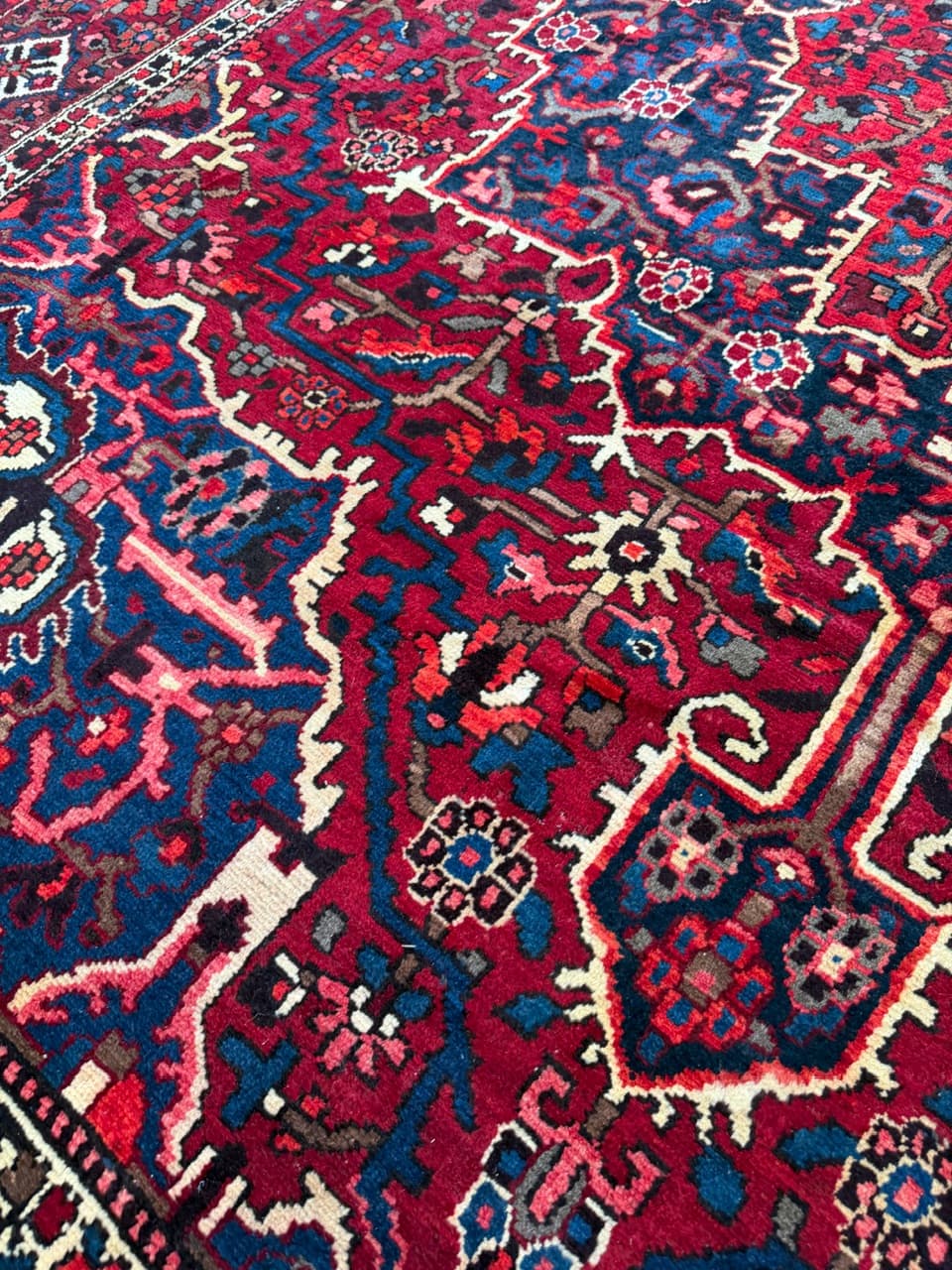 Dywan Heriz 390x310 cm, brązowy ciemny, wełna, Iran - 177679