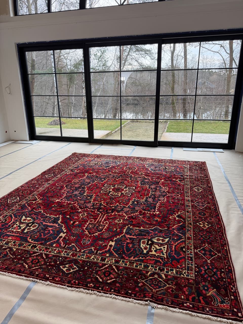 Dywan Heriz 390x310 cm, brązowy ciemny, wełna, Iran - 177678