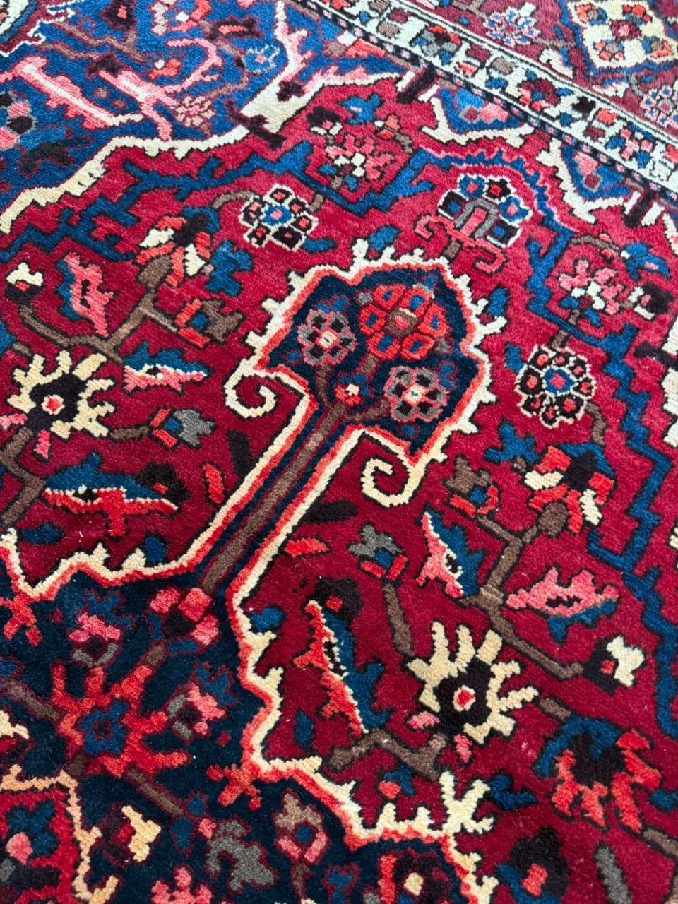 Dywan Heriz 390x310 cm, brązowy ciemny, wełna, Iran - 177684