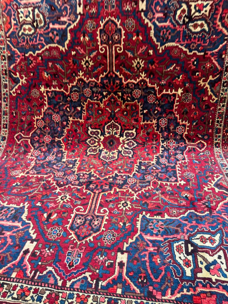 Dywan Heriz 390x310 cm, brązowy ciemny, wełna, Iran - 177677