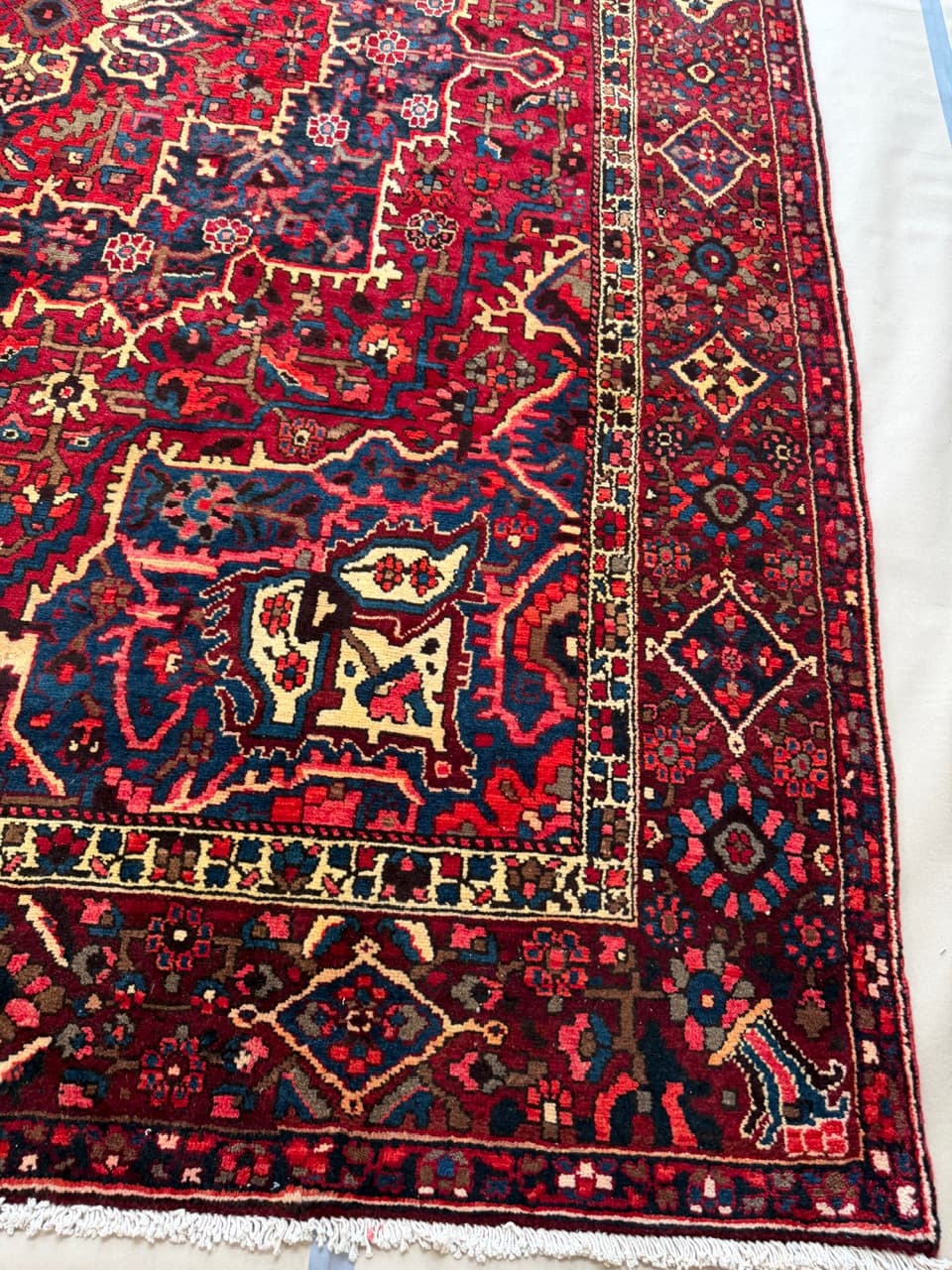 Dywan Heriz 390x310 cm, brązowy ciemny, wełna, Iran - 177680