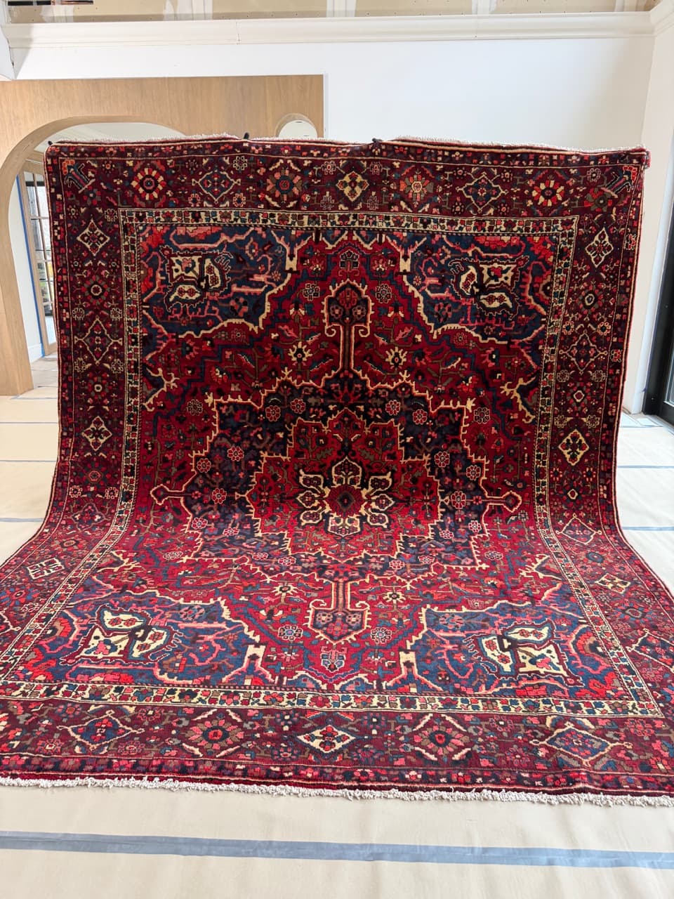 Dywan Heriz 390x310 cm, brązowy ciemny, wełna, Iran - 177685