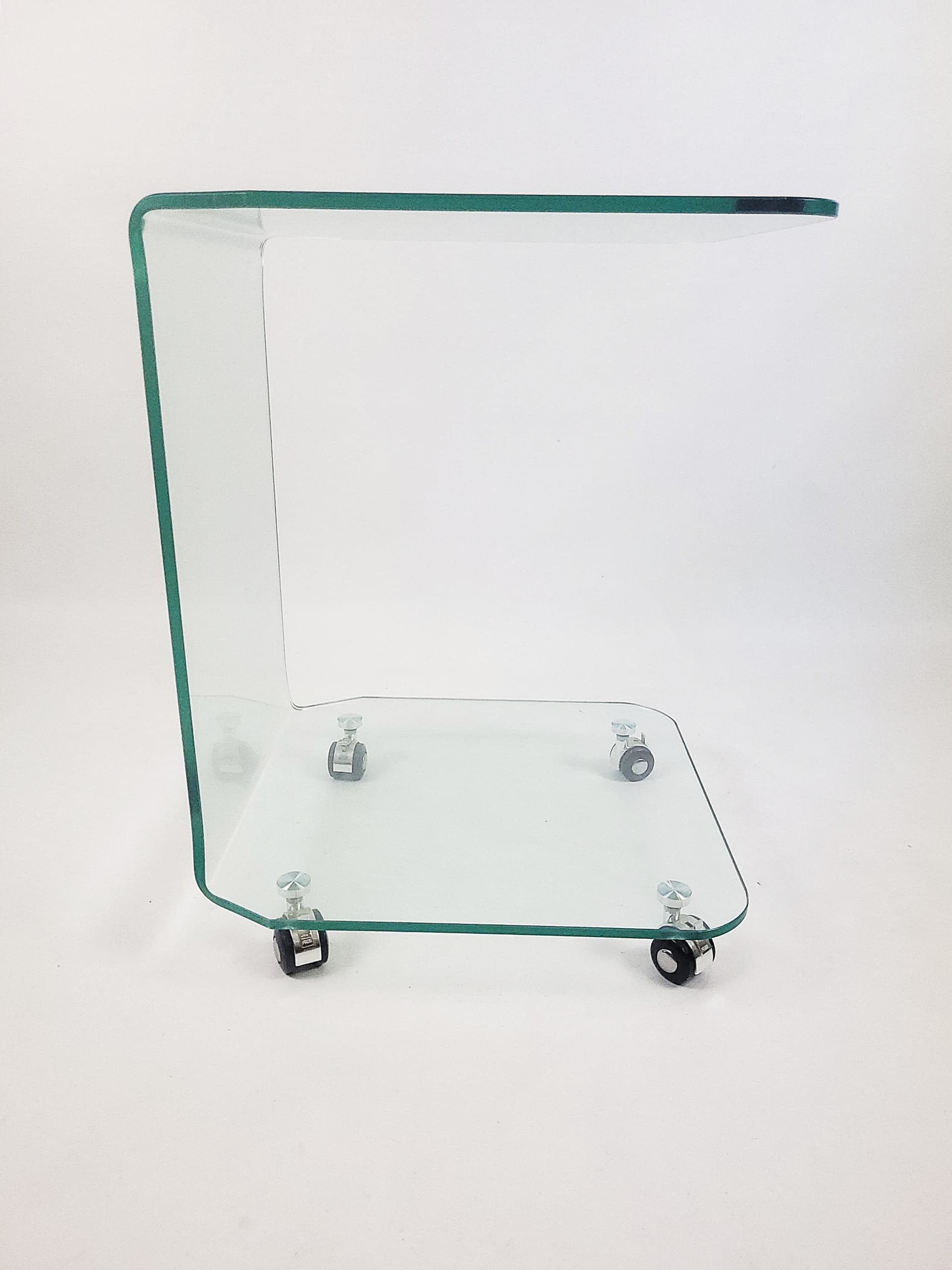 Stolik pomocnik, transparentne szkło, Włochy, lata 90. - 177784