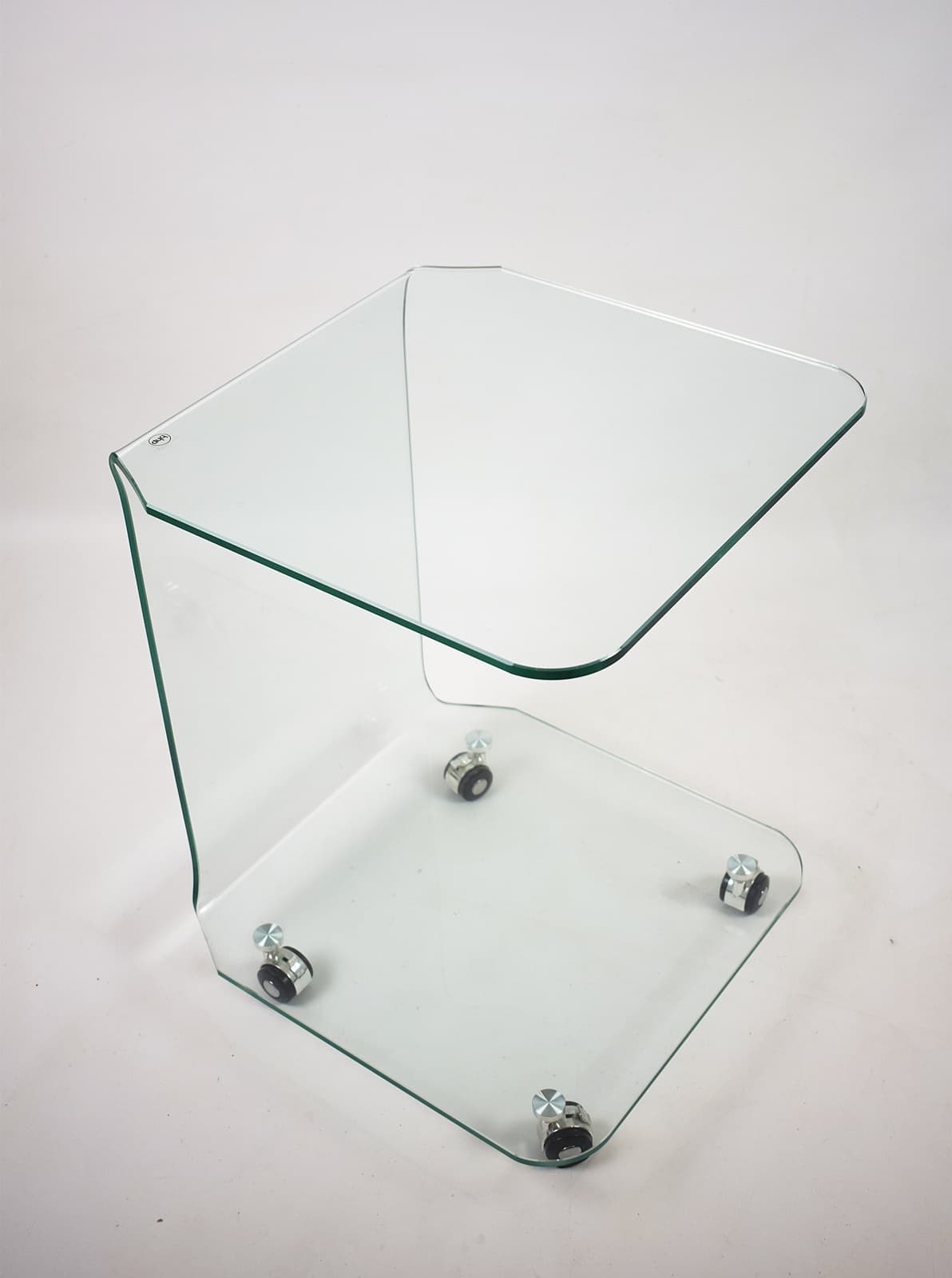 Stolik pomocnik, transparentne szkło, Włochy, lata 90. - 177782