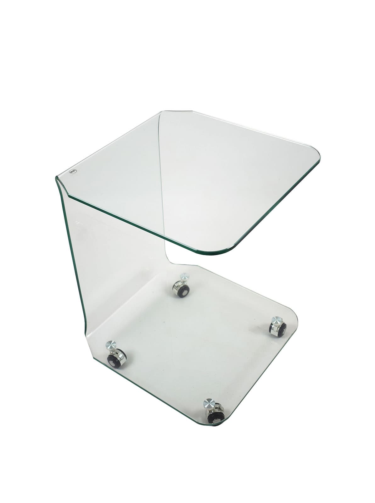 Stolik pomocnik, transparentne szkło, Włochy, lata 90. - 177776