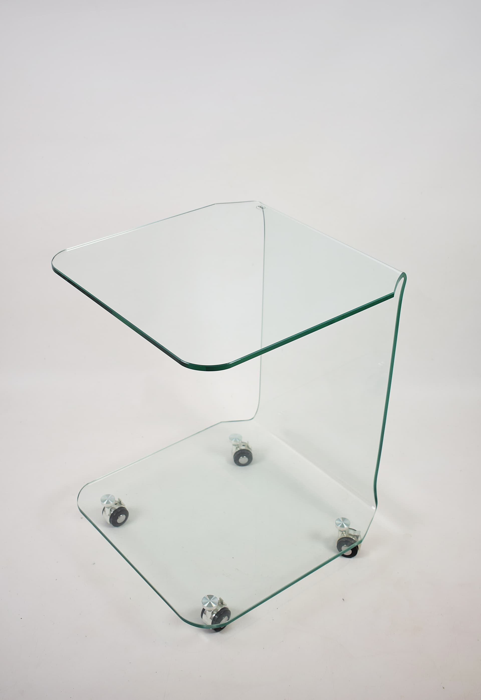 Stolik pomocnik, transparentne szkło, Włochy, lata 90. - 177785